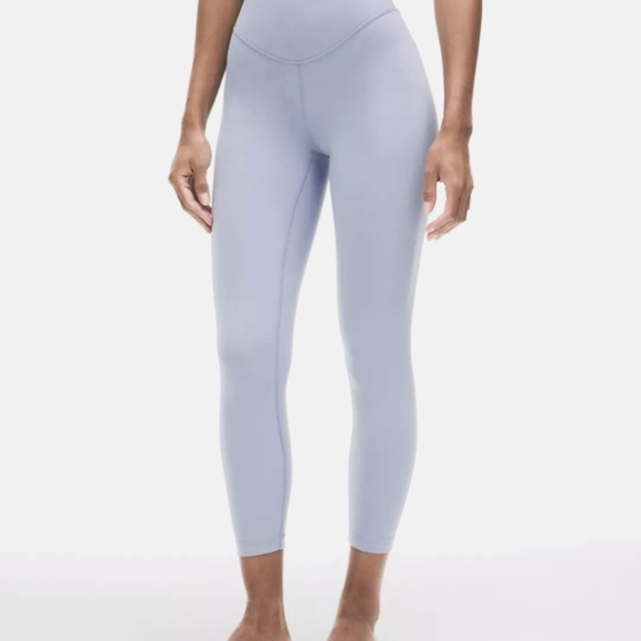 Lululemon Wunder Under Nulu High-Rise Tight 25" Blue Willow Seamed Yoga Leggings - Picture 3 of 13